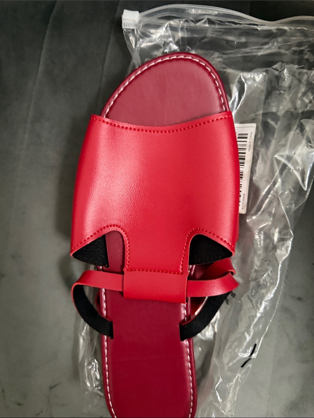 Women's Red Slide Sandal - Sleek Casual Comfort